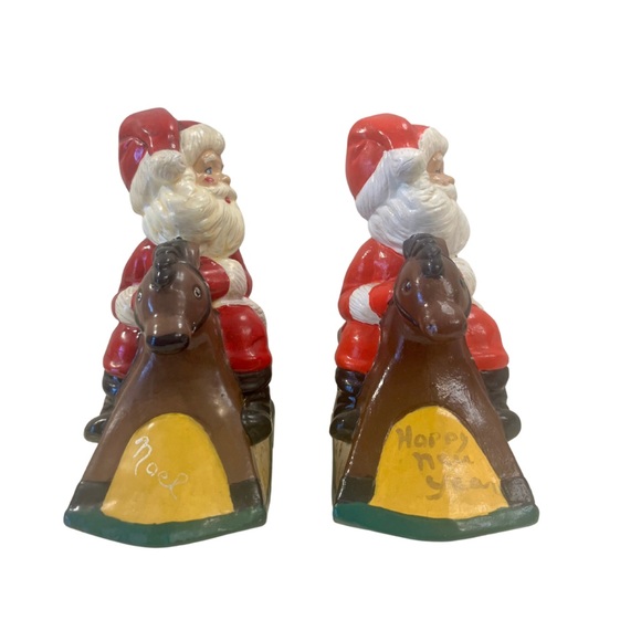 Vintage Ceramic Handpainted Rocking Horse Santa - Picture 3 of 5
